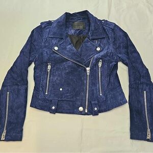 Blank NYC Moto 100% Leather Suede Moto Jacket Size Small